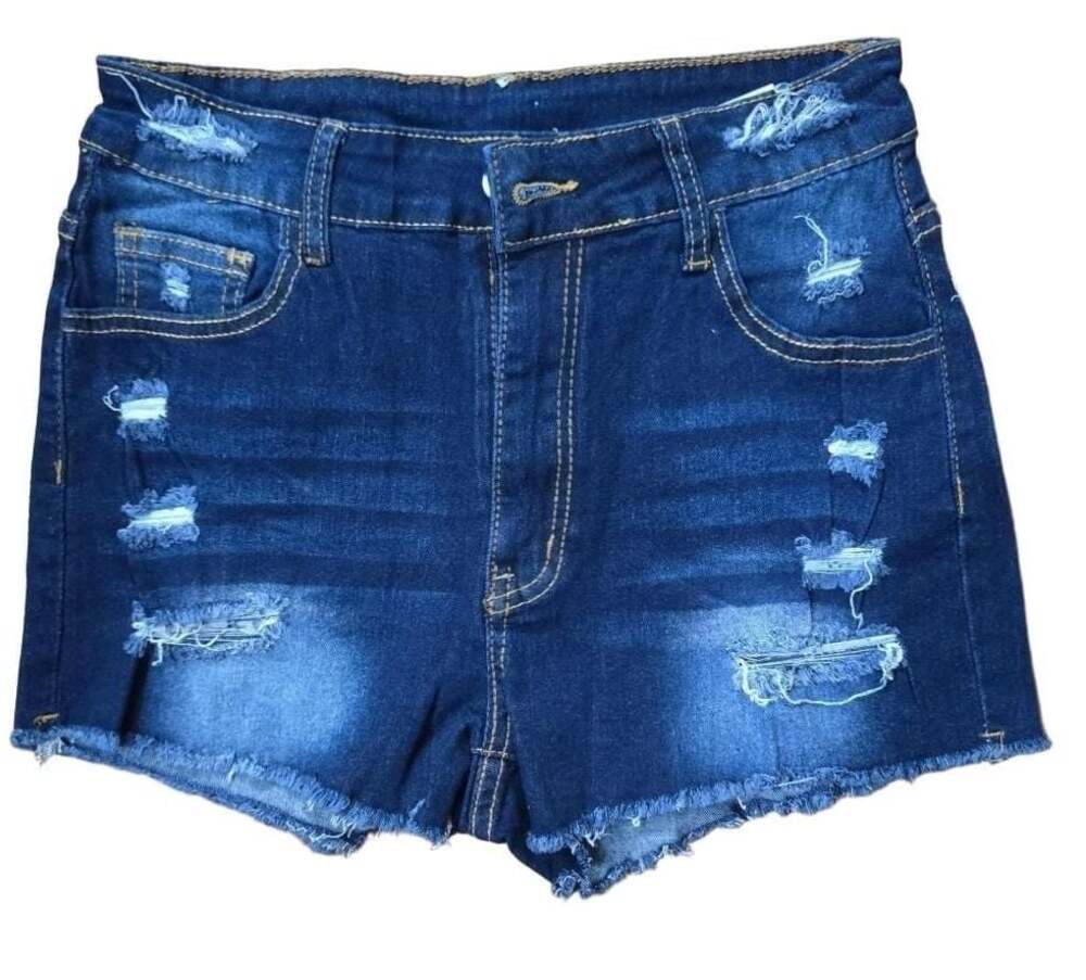 Women's Medium Wash Distressed Frayed Hem Denim Shorts Size M